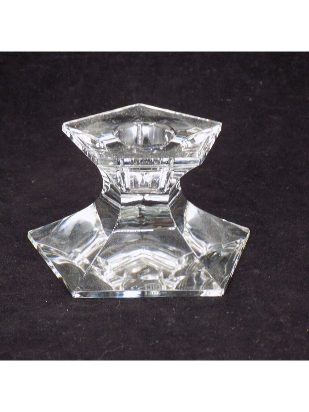 Claus Joseph Riedel 2" Crystal Taper Candle Holder Pentagon Geometric Vintage